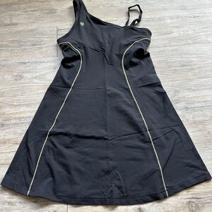 Vintage K-Swiss Tennis Dress Women's Medium Sleeveless Accomplish Black EUC
